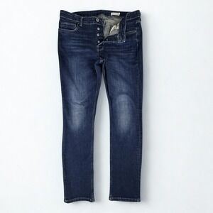 AllSaints Rex Button Fly Skinny Jeans Mens 32x32 Blue Dark Wash Casual Denim